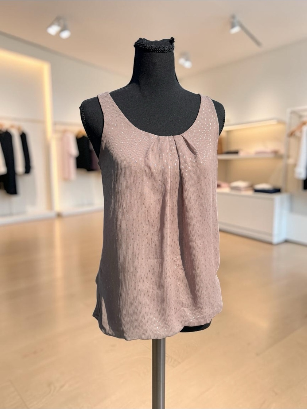 Express Dusty Mauve Pleated Scoop Neck Camisole